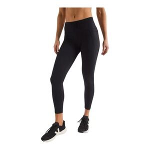 Girlfriend Collective Black High Rise 7/8 Leggings Size Large Pocket Fitness